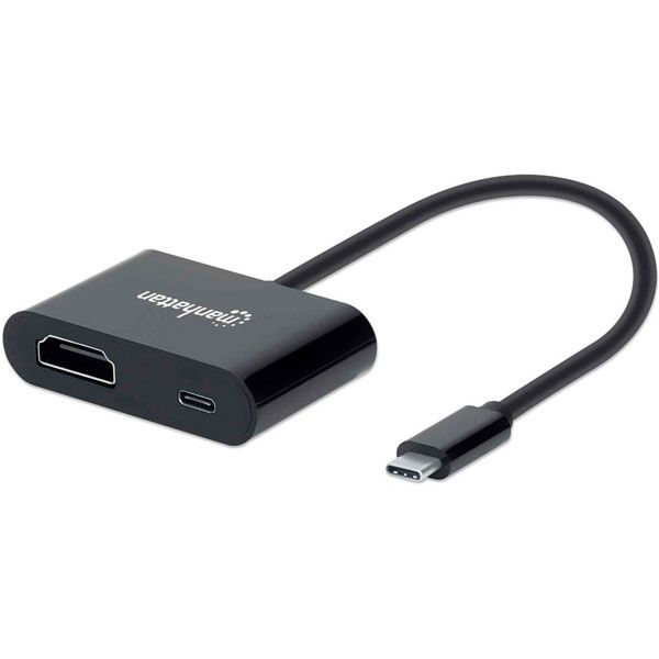 Convertidor Manhattan USB-C a HDMI + Puerto de Suministro 153416