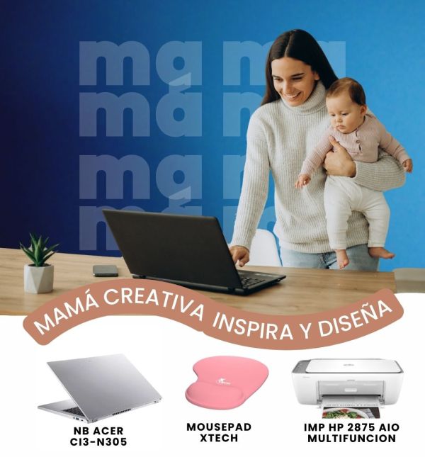 Combo para Mamá Creativa Notebook Acer + Impresora HP + Mouse Pad