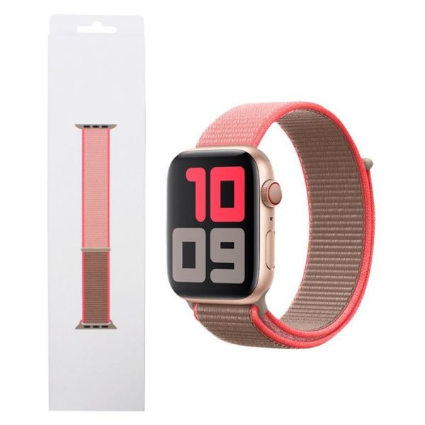 Brazalete para Apple Watch de 44 mm Neon Pink Sport Loop